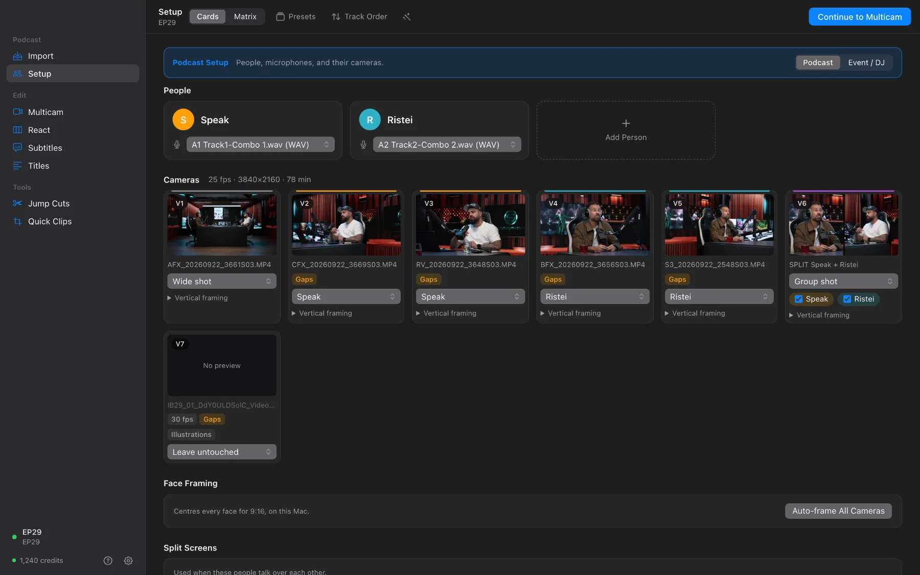 SOLD CUT Setup page with people, microphones and cameras